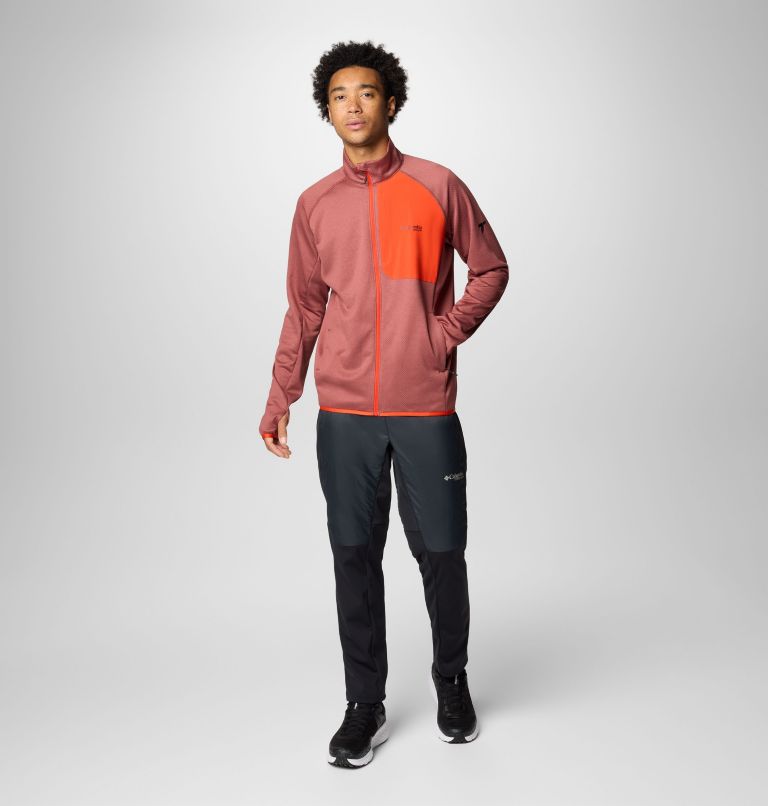 Men's Triple Canyon Grid Fleece II Full Zip Jacket, Color: Spice Heather, Spicy, image 3