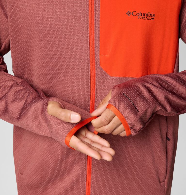 Men's Triple Canyon Grid Fleece II Full Zip Jacket, Color: Spice Heather, Spicy, image 6