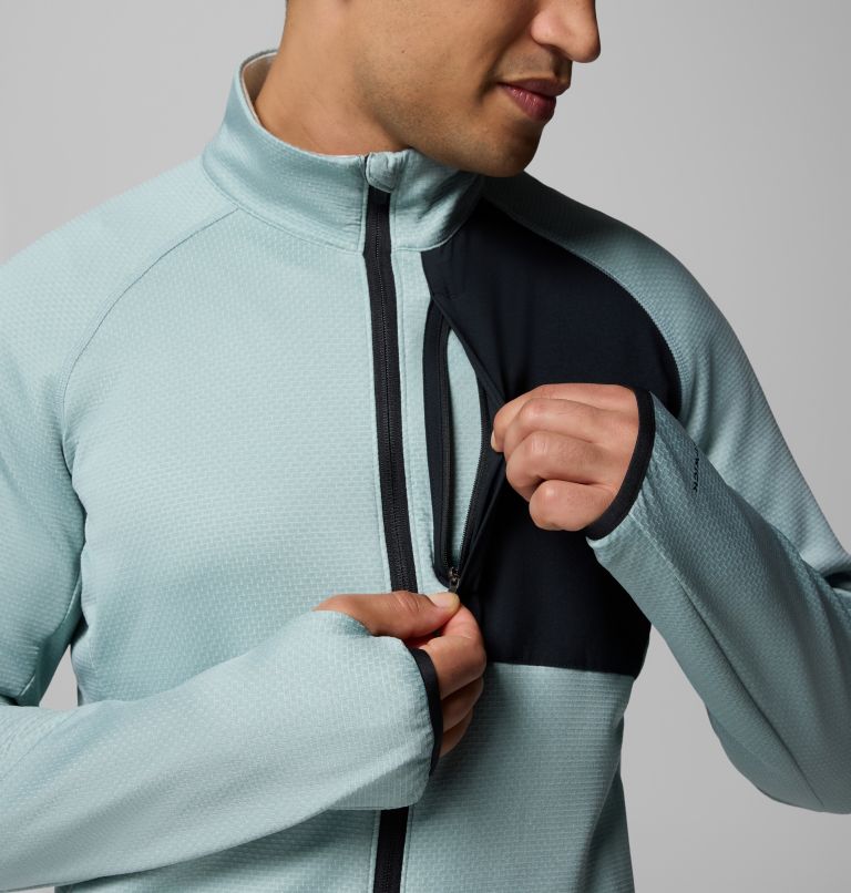 Triple Canyon II funktionale Grid Fleece Jacke für Männer, Color: Crushed Blue, Black, image 7