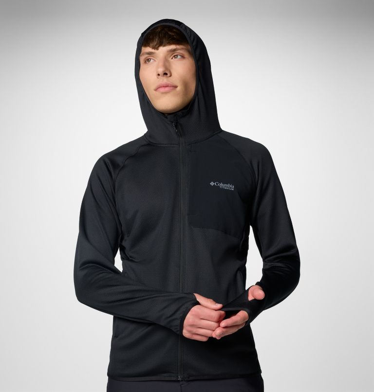 Men's Triple Canyon Grid II Fleece Hooded Full Zip Jacket, Color: Black, image 6
