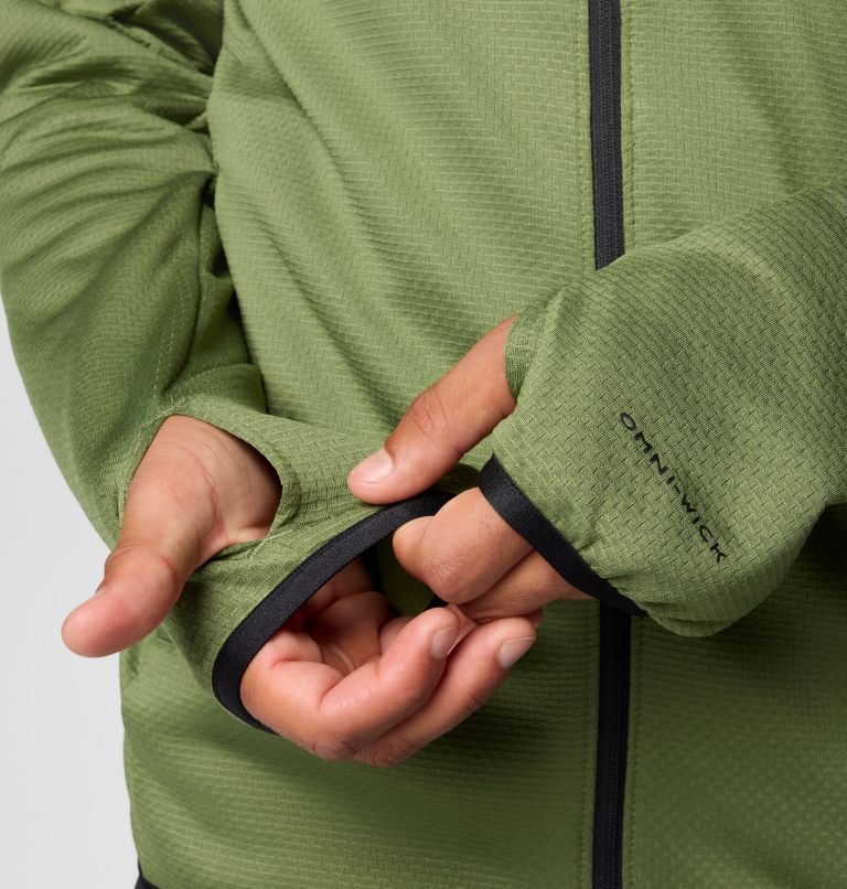 Men's Triple Canyon Grid II Fleece Hooded Full Zip Jacket, Color: Canteen, Black, image 8