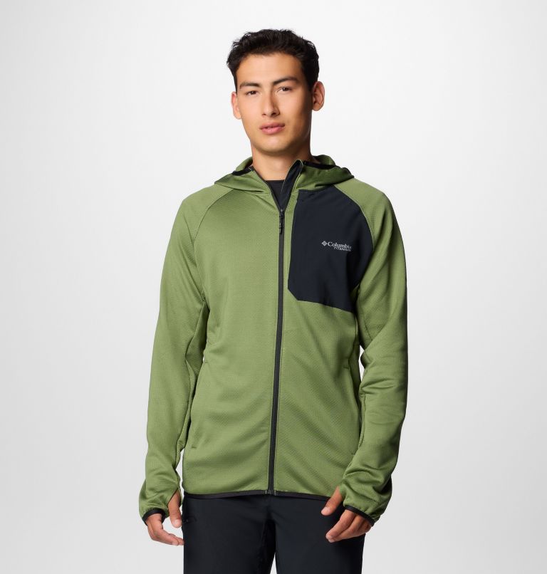 Men's Triple Canyon Grid II Fleece Hooded Full Zip Jacket, Color: Canteen, Black, image 1