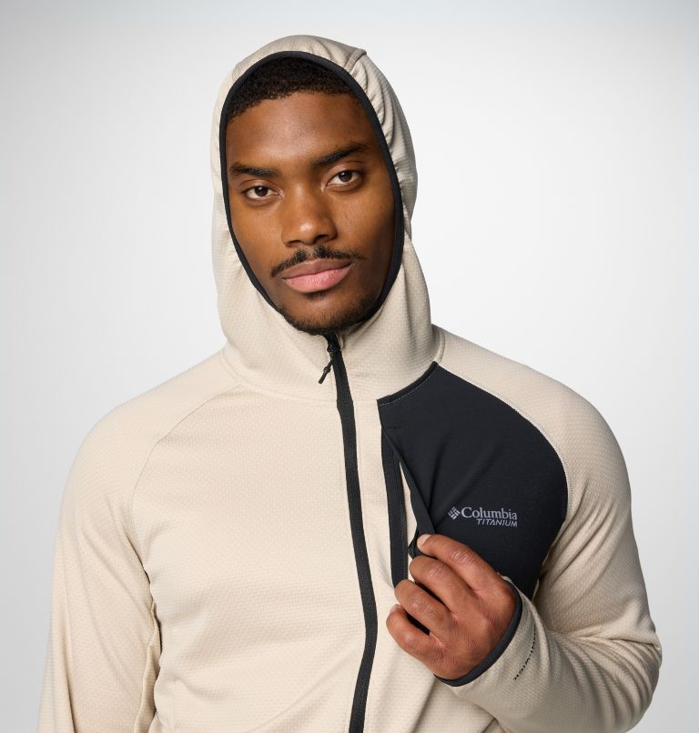 Chaqueta de forro polar con capucha Triple Canyon II para hombre, Color: Dark Stone Heather, Black, image 8