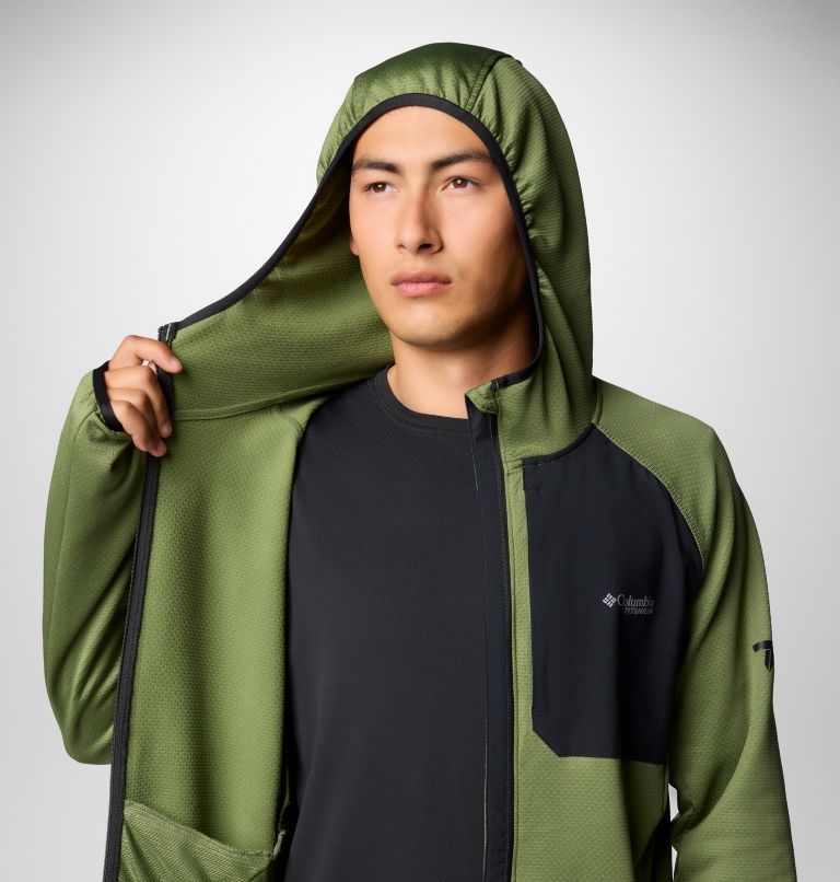 Men's Triple Canyon II Hooded Fleece Jacket, Color: Canteen, Black, image 7