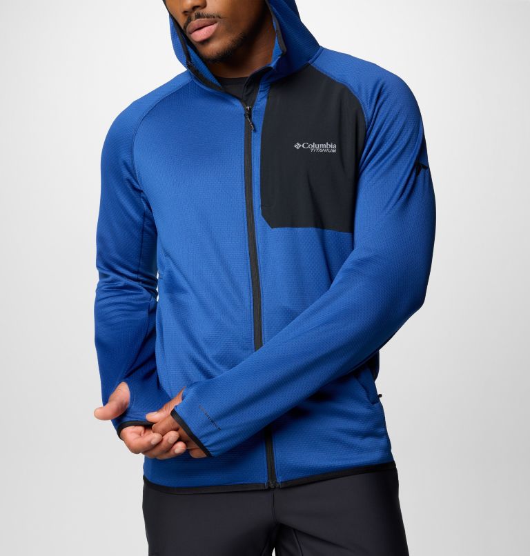 Chaqueta de forro polar con capucha Triple Canyon II para hombre, Color: Mountain Blue, Black, image 7