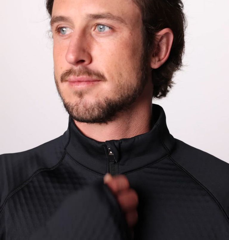 Men's Crystal Leaf Omni-Heat Helix Half Zip Pullover, Color: Black