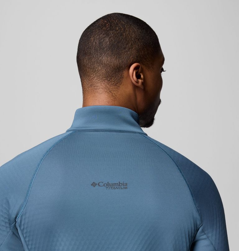 Men's Crystal Leaf Omni-Heat Helix Half Zip Pullover, Color: Everblue, Black, image 8