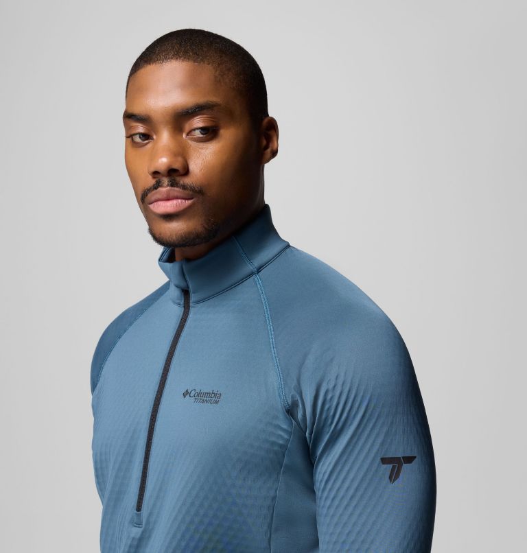Men's Crystal Leaf Omni-Heat Helix Half Zip Pullover, Color: Everblue, Black, image 9