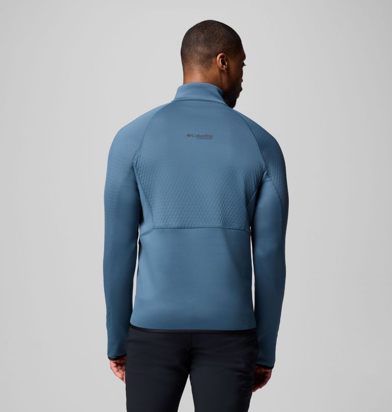 Men's Crystal Leaf Omni-Heat Helix Half Zip Pullover, Color: Everblue, Black, image 3