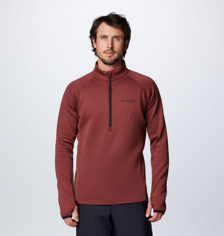 Men's Crystal Leaf Omni-Heat Helix Half Zip Pullover, Color: Spice, image 1