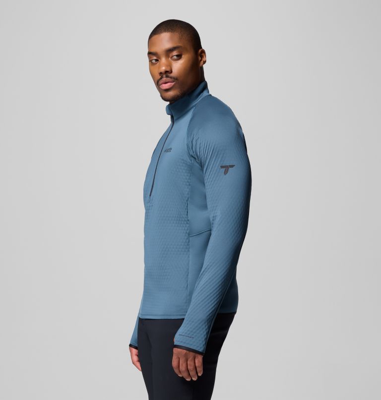 Forro polar técnico con media cremallera Crystal Leaf Omni-Heat Helix para hombre, Color: Everblue, Black, image 4