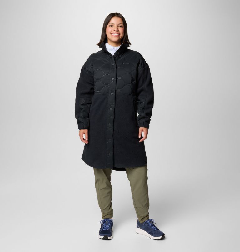 Women's Cloud Point Long Fleece Jacket, Color: Black, image 3