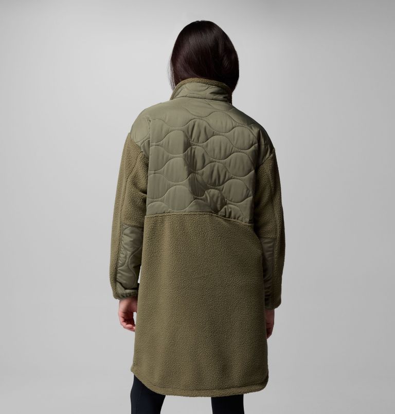 Women's Cloud Point Long Fleece Jacket, Color: Stone Green, image 3