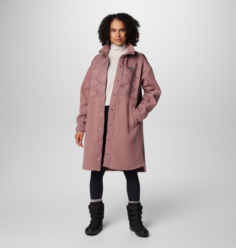 Women's Cloud Point Long Fleece Jacket, Color: Fig, image 3