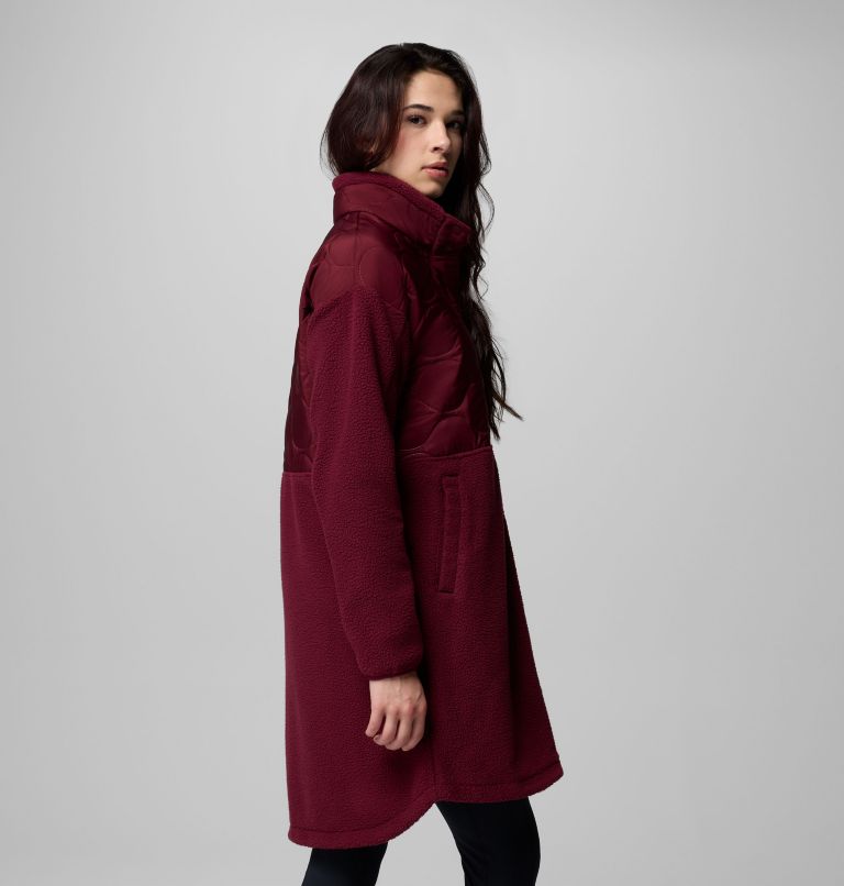 Women's Cloud Point Long Fleece Jacket, Color: Rich Wine, image 4