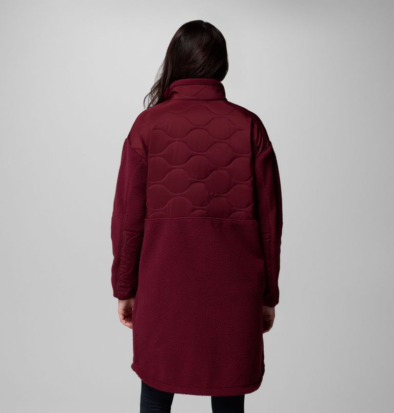 Women's Cloud Point Long Fleece Jacket, Color: Rich Wine, image 3