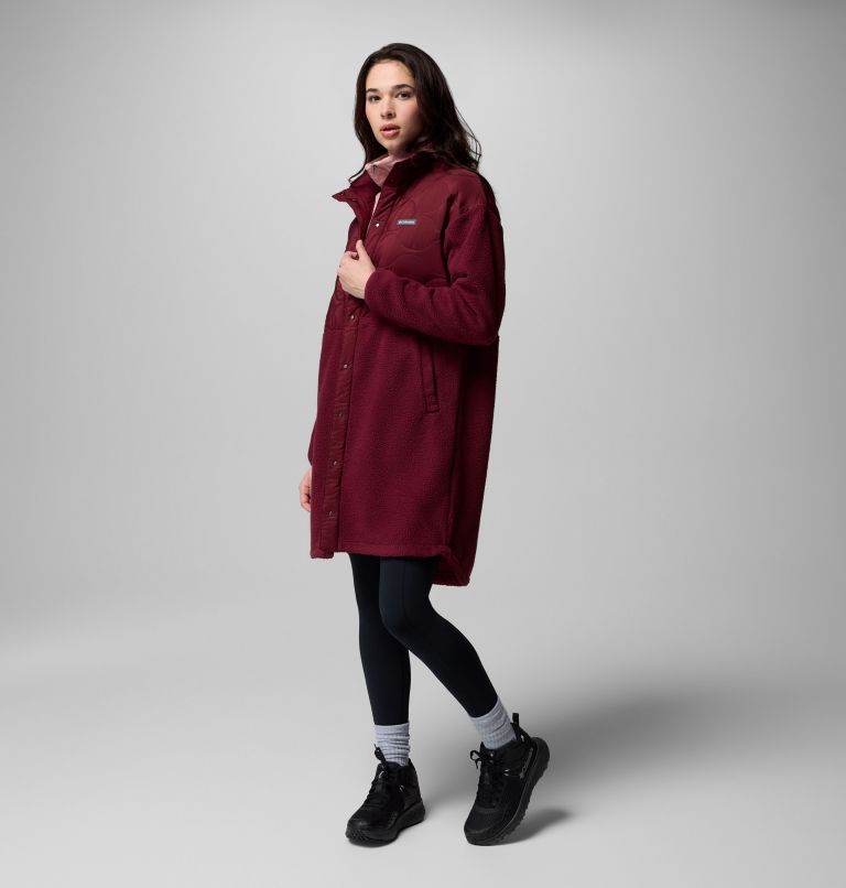 Women's Cloud Point Long Fleece Jacket, Color: Rich Wine, image 7