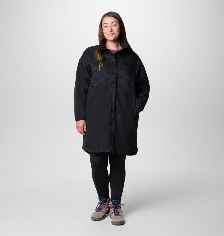 Women's Cloud Point Long Fleece Jacket - Plus Size, Color: Black, image 3