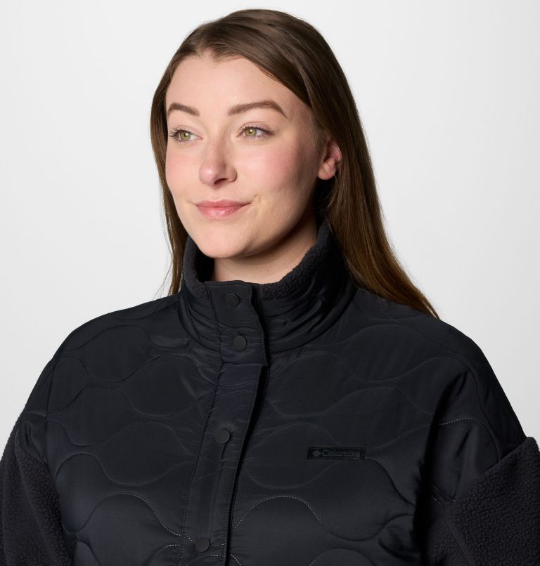 Women's Cloud Point Long Fleece Jacket - Plus Size, Color: Black, image 5