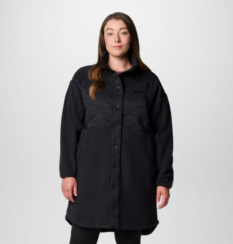 Women's Cloud Point Long Fleece Jacket - Plus Size, Color: Black, image 1
