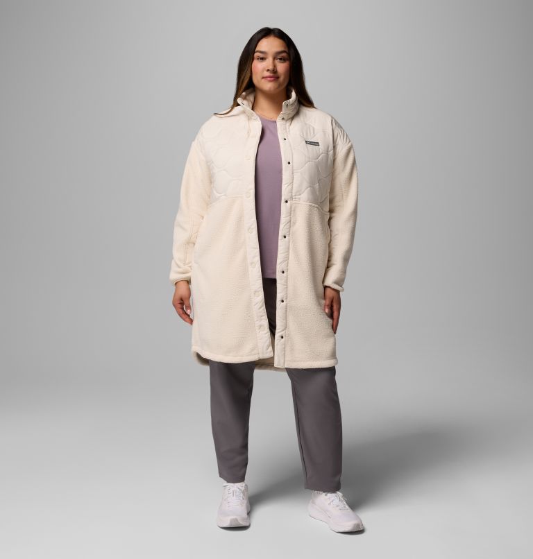 Women's Cloud Point Long Fleece Jacket - Plus Size, Color: Chalk, image 5