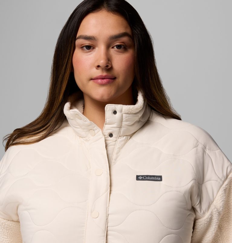 Women's Cloud Point Long Fleece Jacket - Plus Size, Color: Chalk, image 6