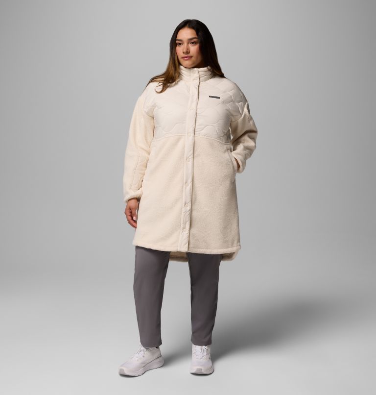 Women's Cloud Point Long Fleece Jacket - Plus Size, Color: Chalk, image 1