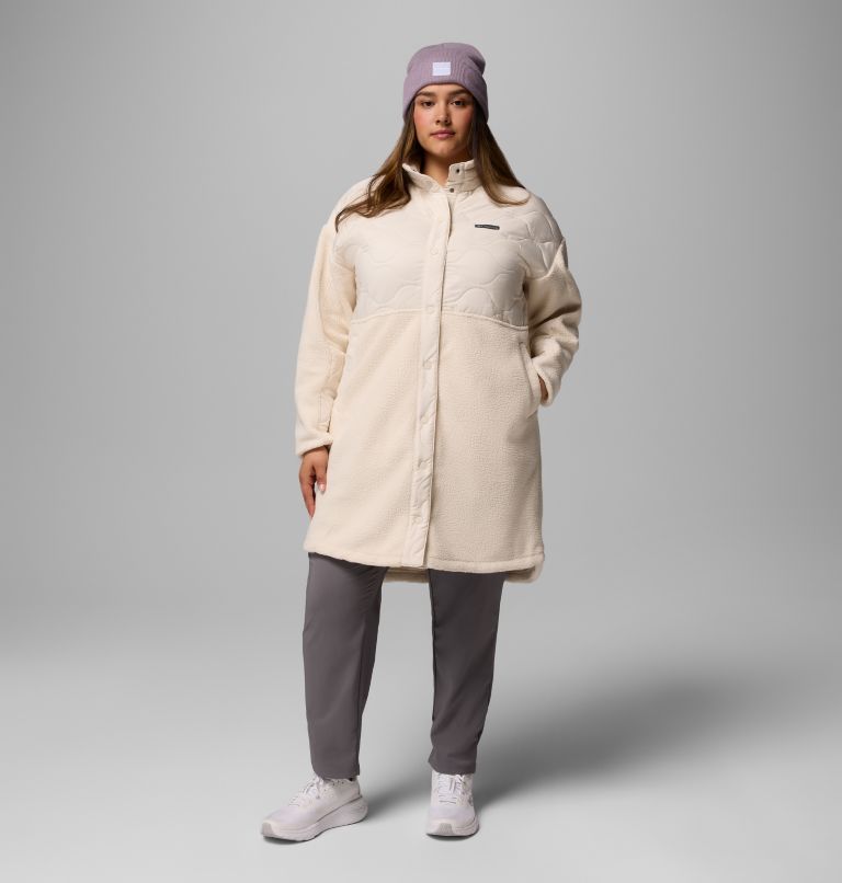 Women's Cloud Point Long Fleece Jacket - Plus Size, Color: Chalk, image 2