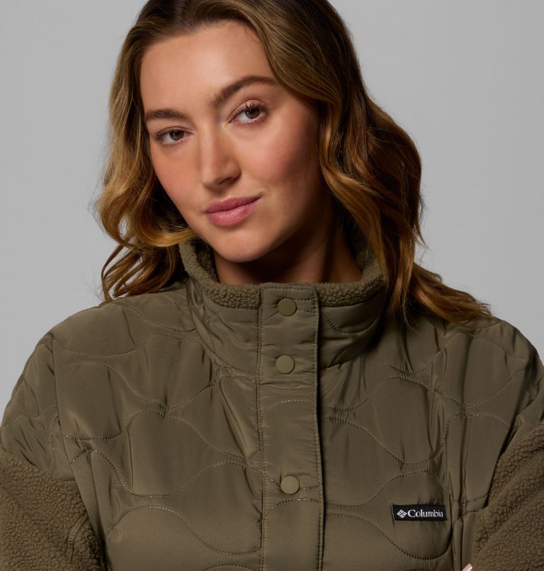 Women's Cloud Point Long Fleece Jacket - Plus Size, Color: Stone Green, image 6