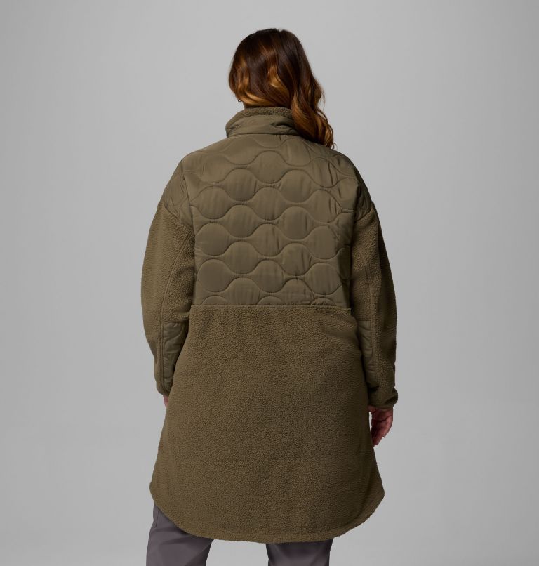 Women's Cloud Point Long Fleece Jacket - Plus Size, Color: Stone Green, image 3