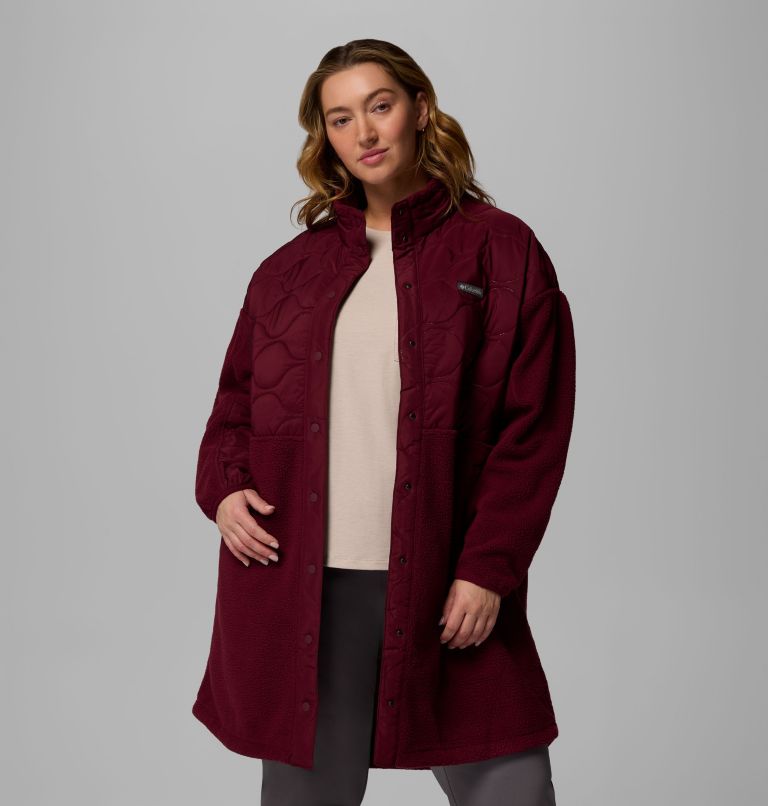 Women's Cloud Point Long Fleece Jacket - Plus Size, Color: Rich Wine, image 5