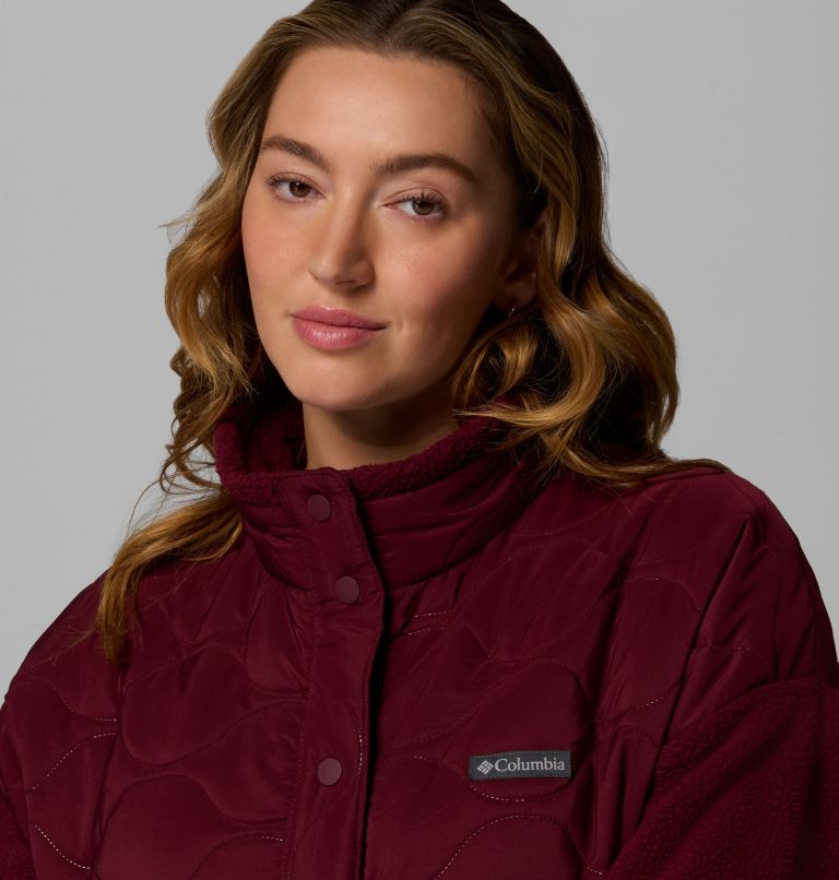 Women's Cloud Point Long Fleece Jacket - Plus Size, Color: Rich Wine, image 6