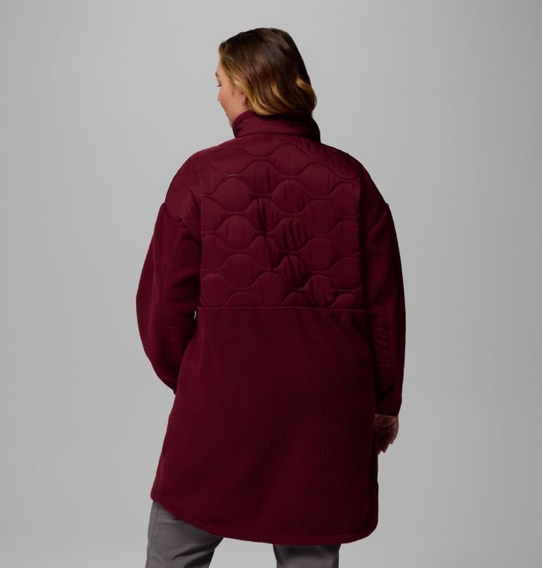 Women's Cloud Point Long Fleece Jacket - Plus Size, Color: Rich Wine, image 3