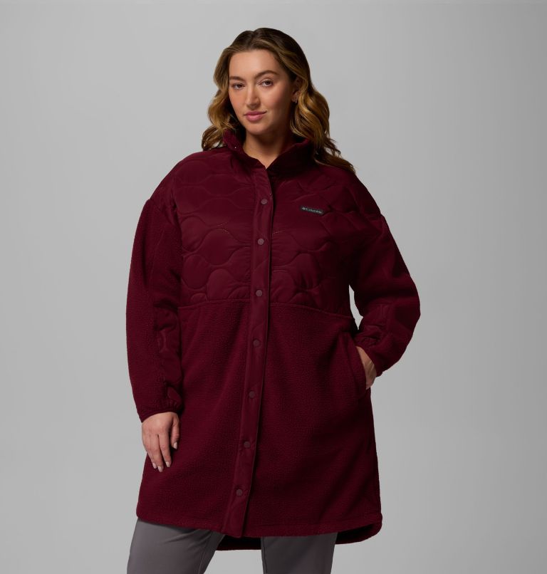 Women's Cloud Point Long Fleece Jacket - Plus Size, Color: Rich Wine, image 1