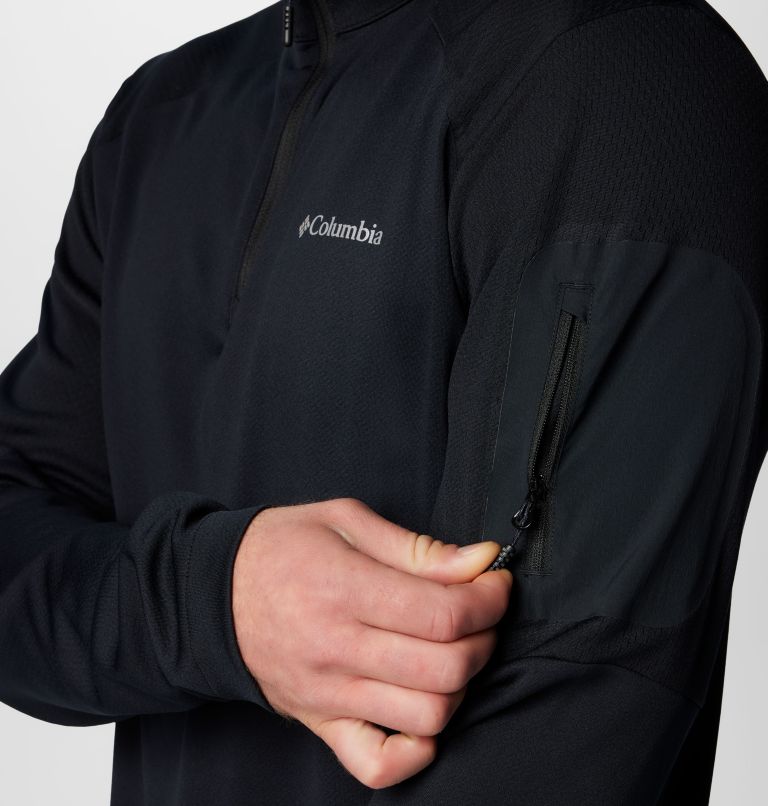 Men's Columbia Tech Knit Quarter Zip Pullover, Color: Black, image 6