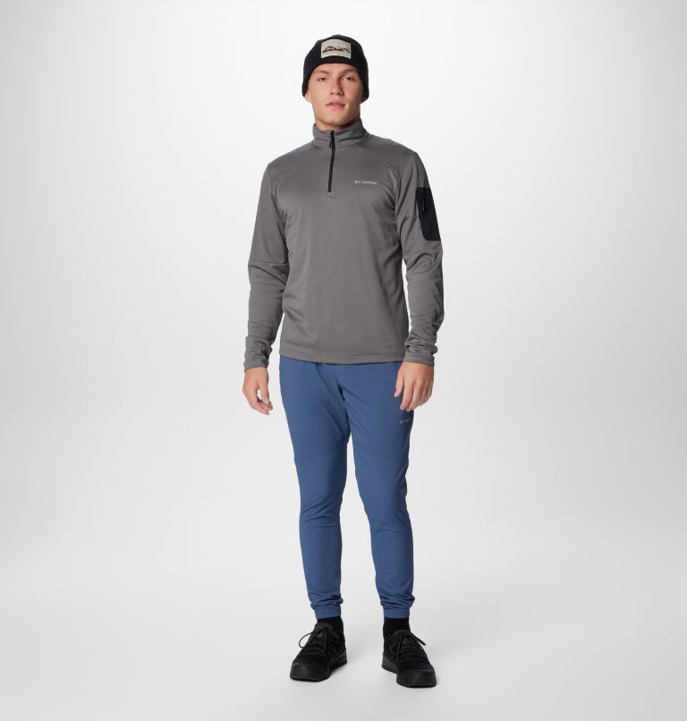 Men's Columbia Tech Half zip Knit Sweatshirt, Color: City Grey, Black, image 3