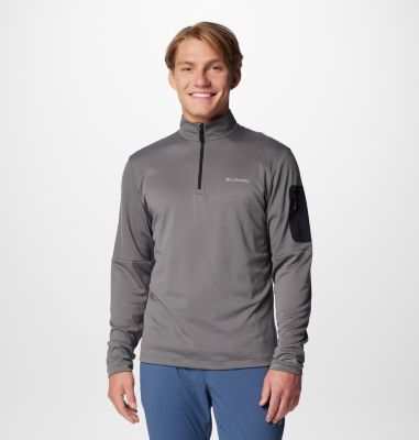 Sudadera de punto con media cremallera Columbia Tech para hombre, Color: City Grey, Black, image 1