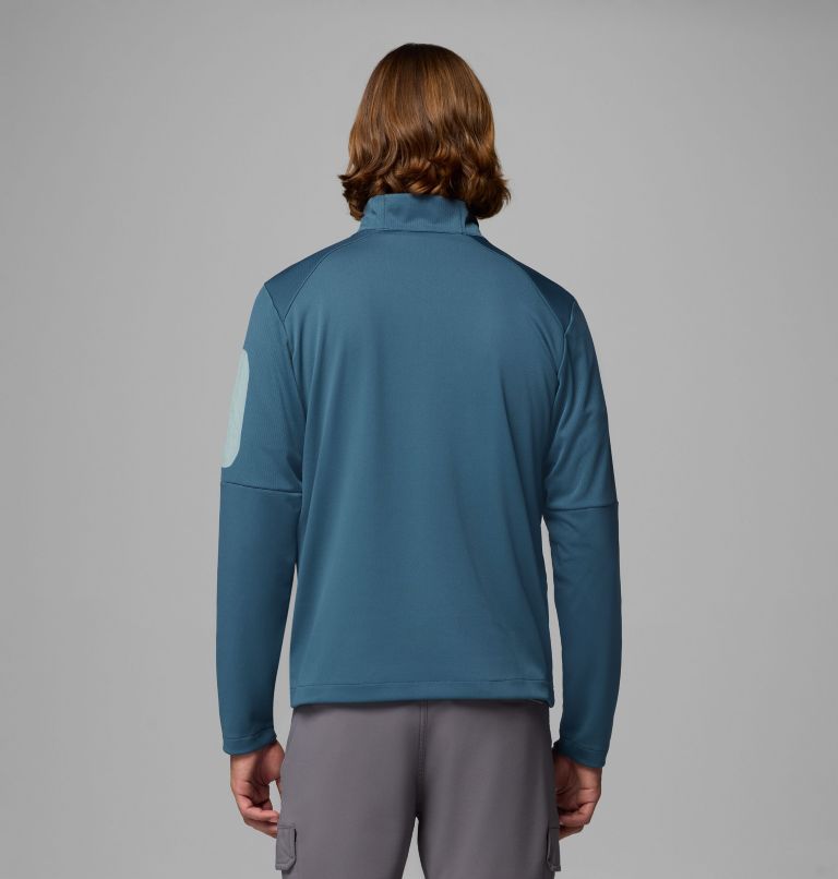Men's Columbia Tech Half zip Knit Sweatshirt, Color: Everblue, Crushed Blue, image 3