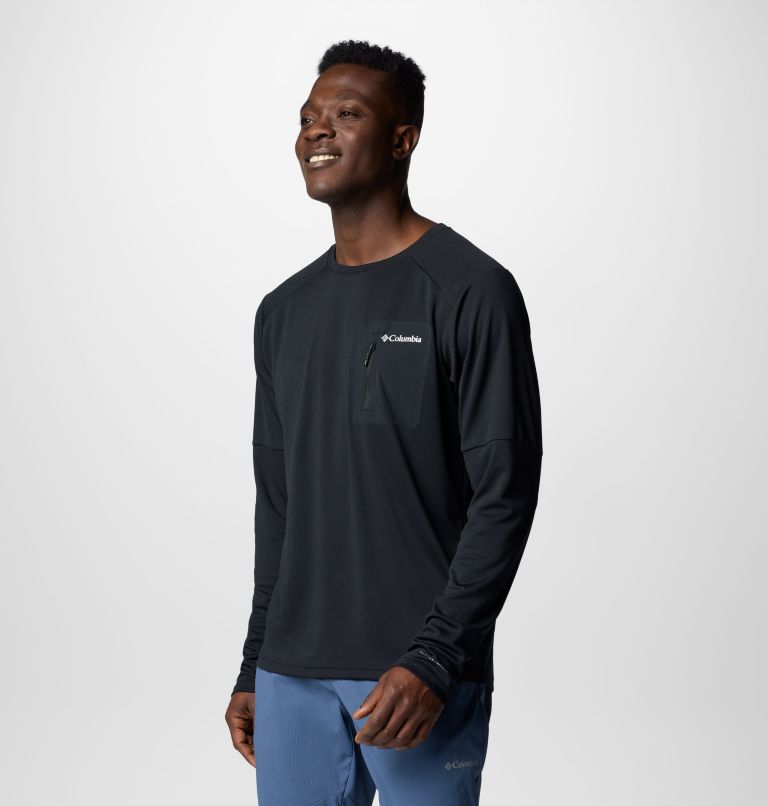Men's Columbia Tech Knit Long Sleeve Crew, Color: Black, image 4