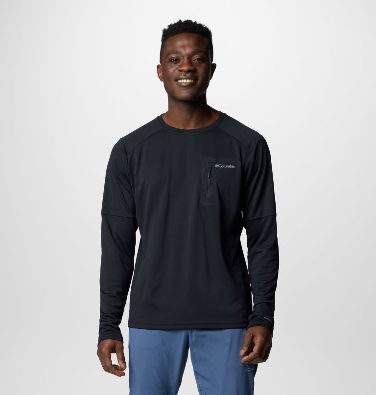 Men's Columbia Tech Knit Long Sleeve Crew, Color: Black, image 1