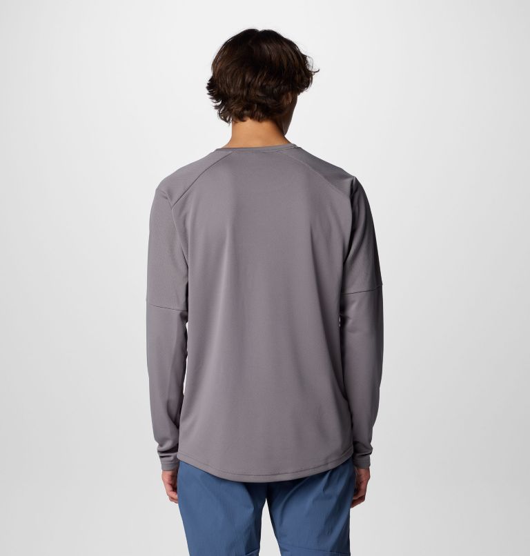 Men's Columbia Tech Knit Long Sleeve Crew, Color: City Grey, Black, image 2