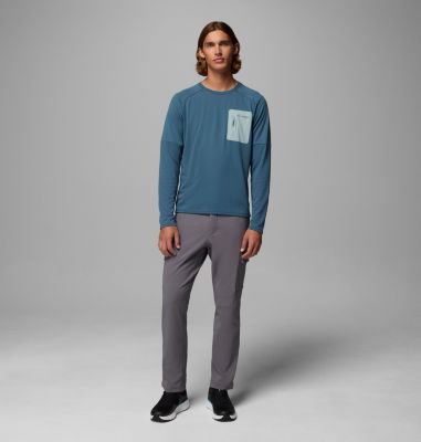 Men's Columbia Tech Long Sleeve Technical Knit Sweatshirt, Color: Everblue, Crushed Blue, image 4