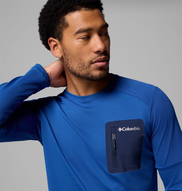 Sweat-shirt Technique Tricoté Manches Longues Columbia Tech Homme, Color: Mtn Blue, Coll Navy, image 5