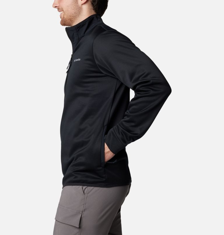Men's Columbia Tech Fleece Half Zip Pullover, Color: Black, image 3