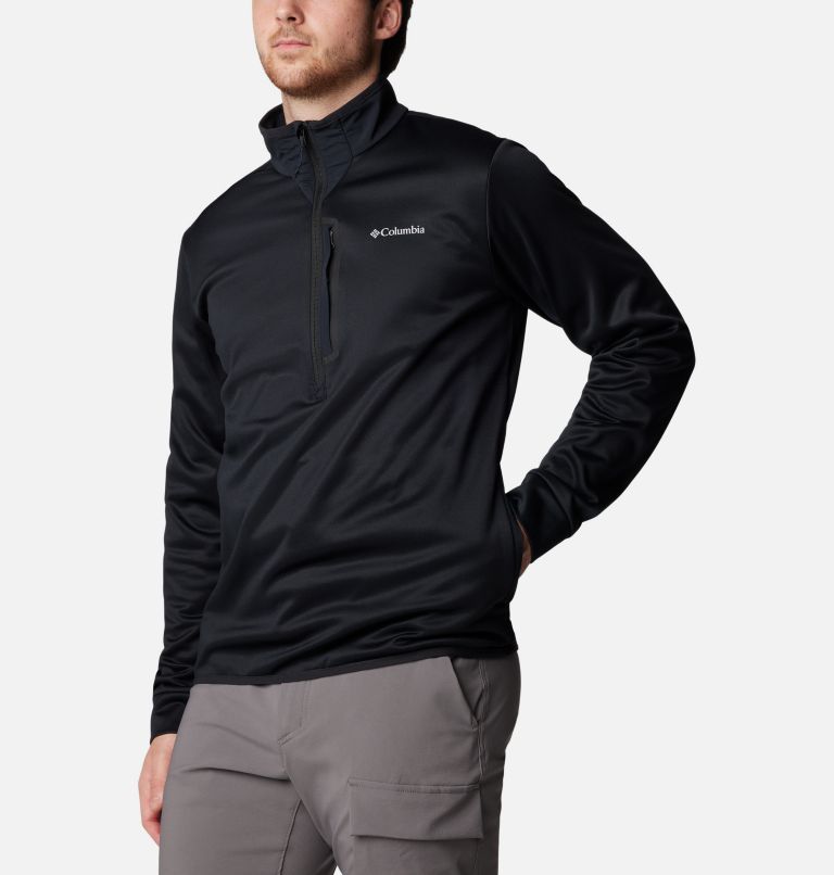 Men's Columbia Tech Fleece Half Zip Pullover, Color: Black, image 5