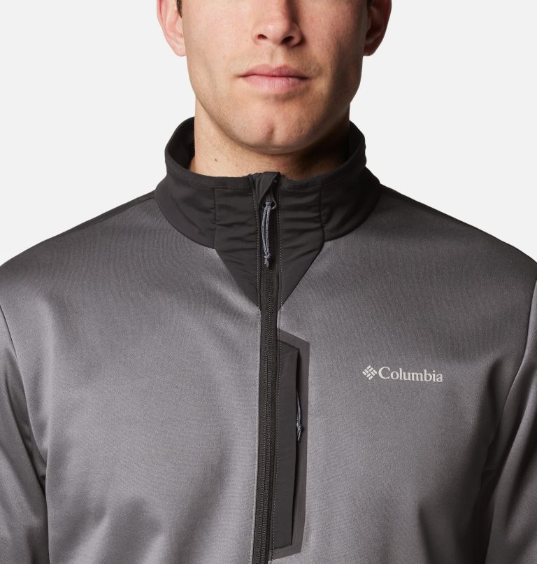 Men's Columbia Tech Fleece Half Zip, Color: City Grey, Black, image 4