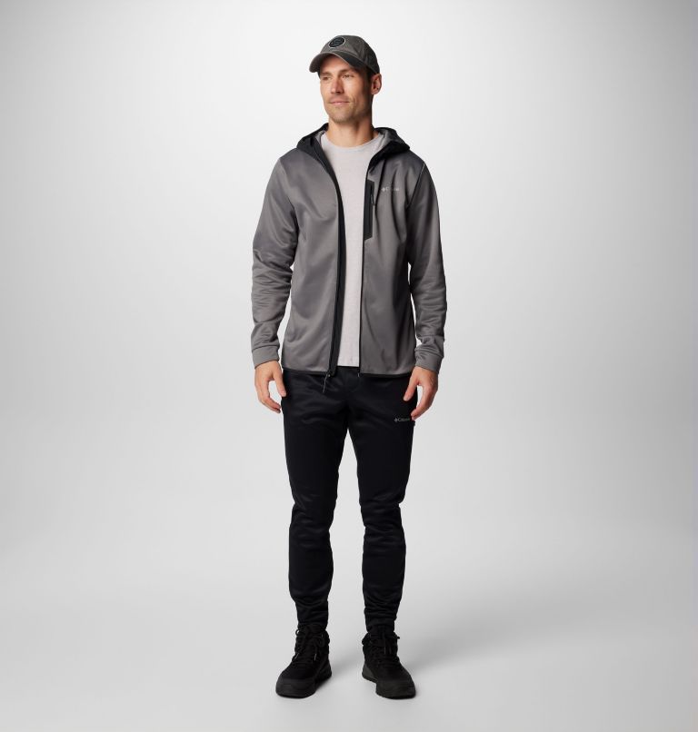 Men's Columbia Tech Fleece Full Zip Hoodie, Color: City Grey, Black, image 3