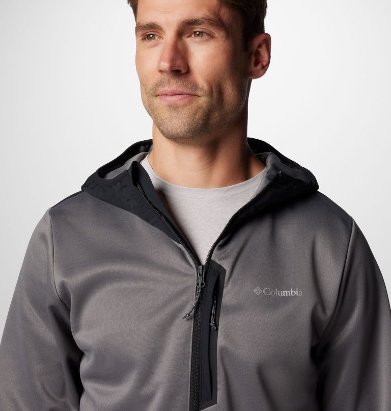 Men's Columbia Tech Fleece Full Zip Hoodie, Color: City Grey, Black, image 5