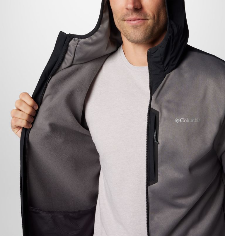 Men's Columbia Tech Fleece Full Zip Hoodie, Color: City Grey, Black, image 6