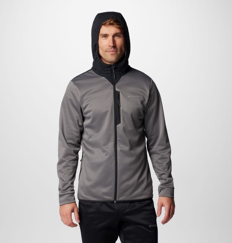 Men's Columbia Tech Fleece Full Zip Hoodie, Color: City Grey, Black, image 7